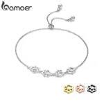 Hunde- oder Katzenpfoten, Armband in Silber, Gold oder Schwarz | 925 Slider-Armkettchen brand: Bamoer