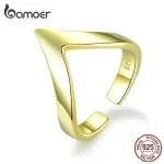 V-förmiger offener Silber- oder Goldring, größenverstellbar | 925 Silber Ringe brand: Bamoer