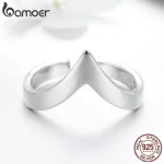 V-förmiger offener Silber- oder Goldring, größenverstellbar | 925 Silber Ringe brand: Bamoer