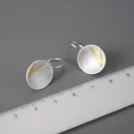 Runde mattierte Ohrringe in Gold oder Silber, Mini Ohrhänger | 925 Silber Ohrschmuck brand: Lotus Fun