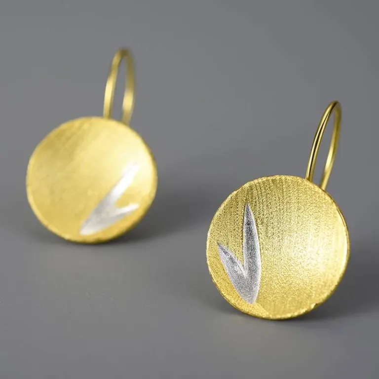 Runde mattierte Ohrringe in Gold oder Silber, Mini Ohrhänger | 925 Silber Ohrschmuck brand: Lotus Fun