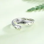 Breiter offener Ring mit Löwenzahn Pusteblumen “I am enough”, Selbstliebe | 925 Silber Ringe brand: StrollGirl