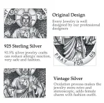 Heiliger Judas Thaddäus, Vintage Schutz-Amulett mit Halskette | 925 Silber Anhänger – Bild 6