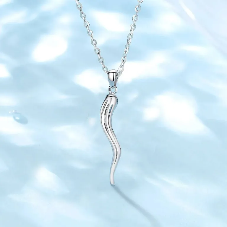 Italienisches Horn, Glücks-Hörnchen, Cornicello, Gold oder Silber, mit Halskette | 925 Anhänger brand: Eudora