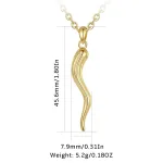 Italienisches Horn, Glücks-Hörnchen, Cornicello, Gold oder Silber, mit Halskette | 925 Anhänger brand: Eudora
