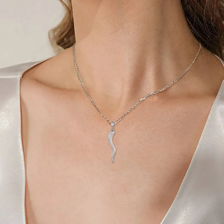 Italienisches Horn, Glücks-Hörnchen, Cornicello, Gold oder Silber, mit Halskette | 925 Anhänger brand: Eudora