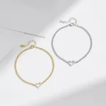 Moissanit Herz Armband in Gold oder Silber, Moissanit-Brillanten von Modian | 925 Armkette brand: Modian