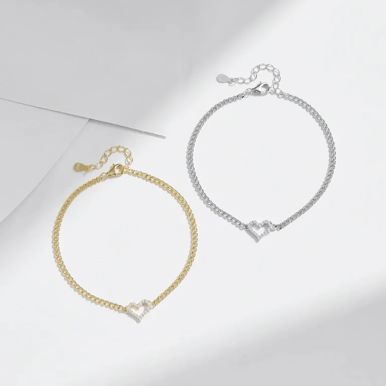 Moissanit Herz Armband in Gold oder Silber, Moissanit-Brillanten von Modian | 925 Armkette brand: Modian