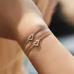 Moissanit Herz Armband in Gold oder Silber, Moissanit-Brillanten von Modian | 925 Armkette brand: Modian