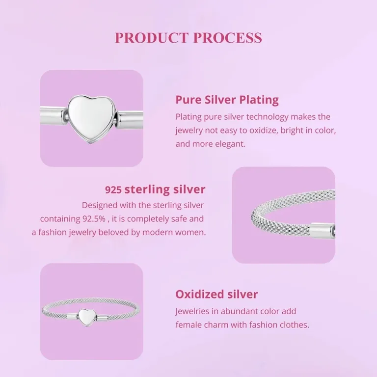 Elegantes 925 Silber Armband: Mesh-Armkette mit Herz-Clip Verschluss. Das Charm-Armband ist ca. 3mm dick und in 17cm & 19cm Länge erhältlich. Ideal als Geschenk für Damen. Romantischer Armschmuck aus Sterling Silber.