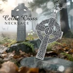 Keltisches Kreuz Radkreuz Halskette, 925 Silber Anhänger mit Chi-Rho Symbol, Amulett Herrenschmuck, Knotenmuster, keltische Symbole.