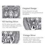 Hekate Halskette: Dreifache Mondgöttin Anhänger, 925 Silber Amulett, Wicca Göttin Schmuck, Vintage Silber mit oxidierter Relief-Optik.