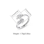 Keltischer Romantik Runenring: 925 Silber Ring mit Zirkonia-Herzen, Triskele & Runen-Gravur. Offenes Wrap-Design, keltischer Knoten, Herz-Kristalle.
