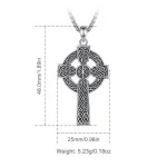 Keltisches Kreuz Radkreuz mit Chi-Rho Amulett Halskette für Herren, 925 Silber Anhänger mit filigranen Knotenmustern und Alpha-Omega Symbol.