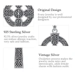 Keltisches Kreuz Radkreuz Anhänger, 925 Silber, Chi-Rho Amulett Details, Herren Halskette, Vintage-Stil, keltische Knotenmuster, Schutz-Symbol.