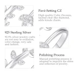 Offener Blatt-Ring: 925 Silberring im Wrap-Design, Fiederblatt mit Zirkonia-Kristallen im Pavé, glänzendes Silber, filigran