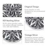 Schlangen-Pentagramm Halskette Details: 925 Silber Anhänger, Feuer-Monde, Vintage Silber Oxidation, Hexen Magie, Herren Schmuck Design