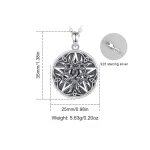 Schlangen-Pentagramm Halskette, 925 Silber Anhänger mit verschlungener Schlange, keltischem Knotenmuster, Hexen Magie Schmuck für Damen und Herren